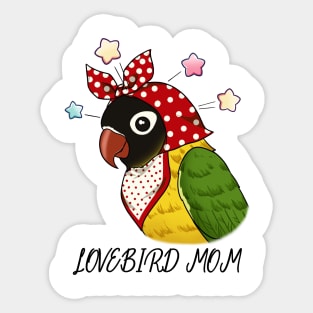 Nurturing Wings: Lovebird Mom's Parrot Passion Sticker